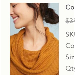 Anthropologie Meadow Rue Cowl Neck Waffle Sweater